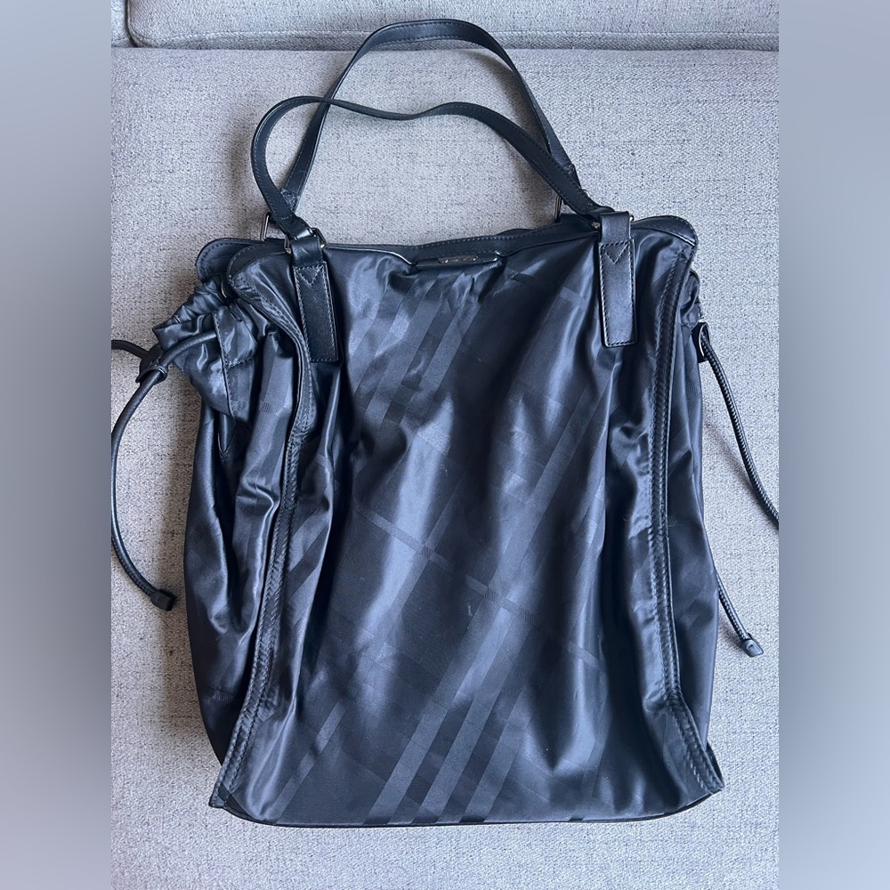 Burberry Buckleigh Nylon Leather Tote